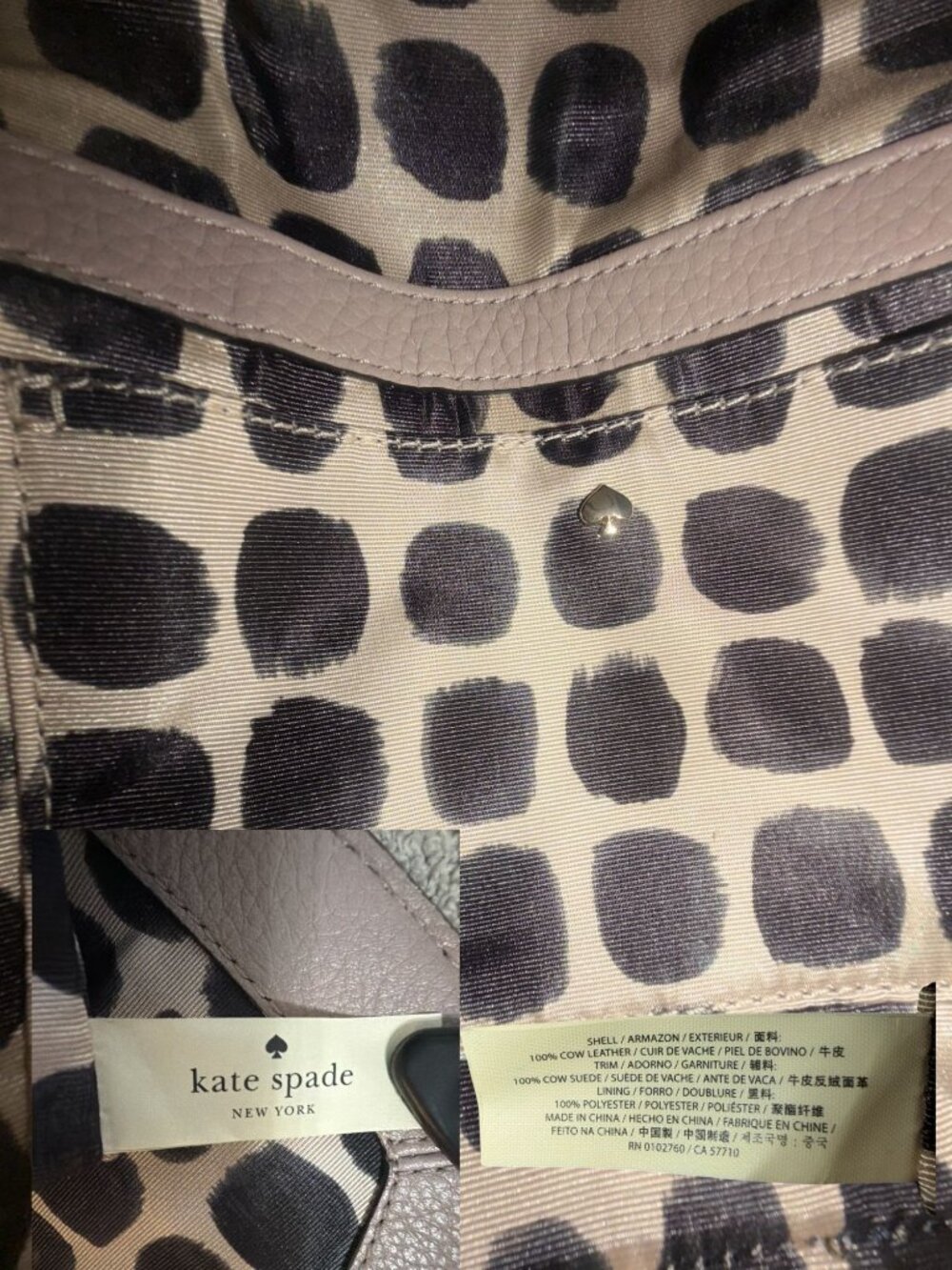 Kate Spade Spencer Court Monday Taupe Suede and Leather Envelope Crossbody Bag - Picture 9 of 10